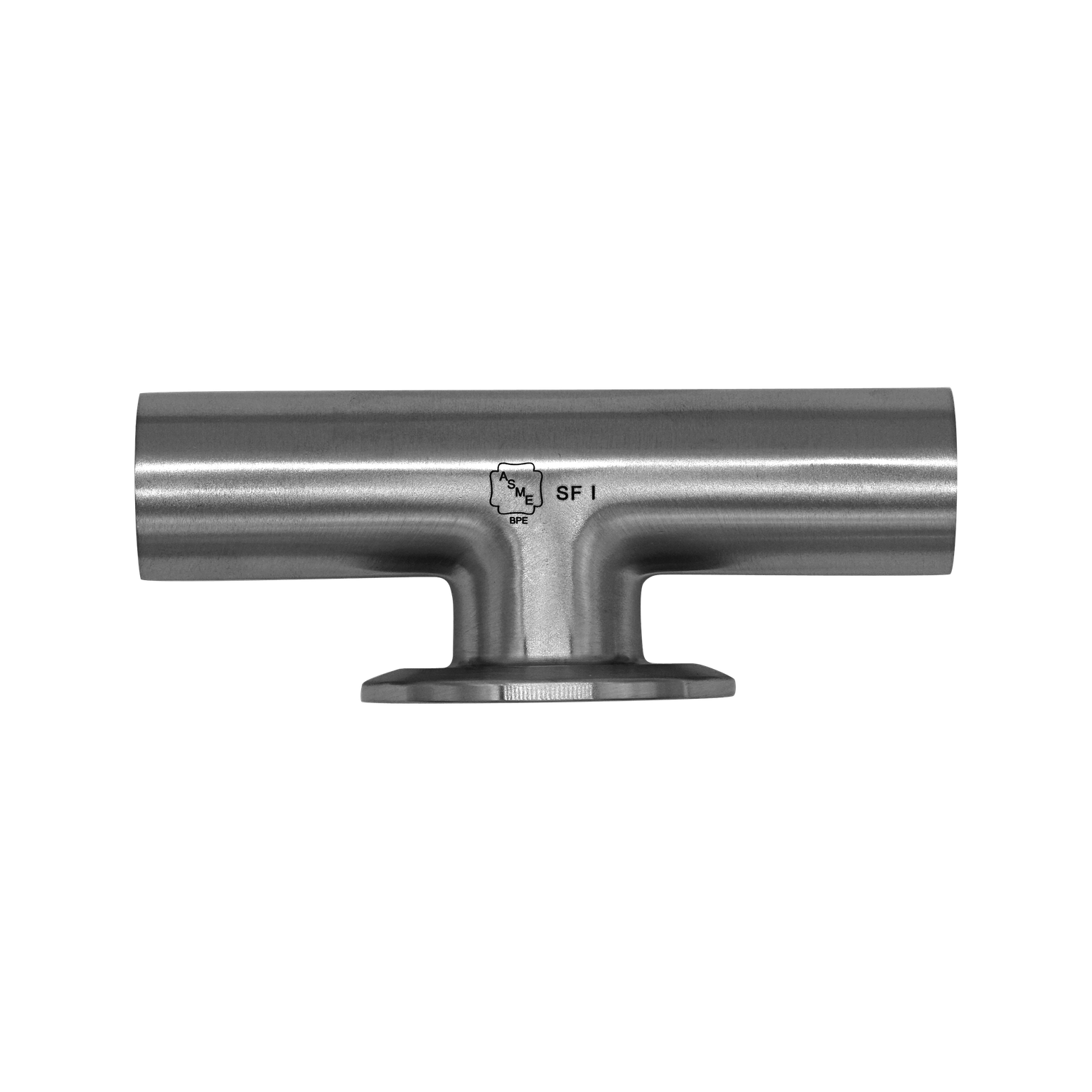 T-Stück egal, einseitig Clamp, geschweisst, innen elektropoliert SF4, Ra max. 0,38 my, ASME BPE, DT-15