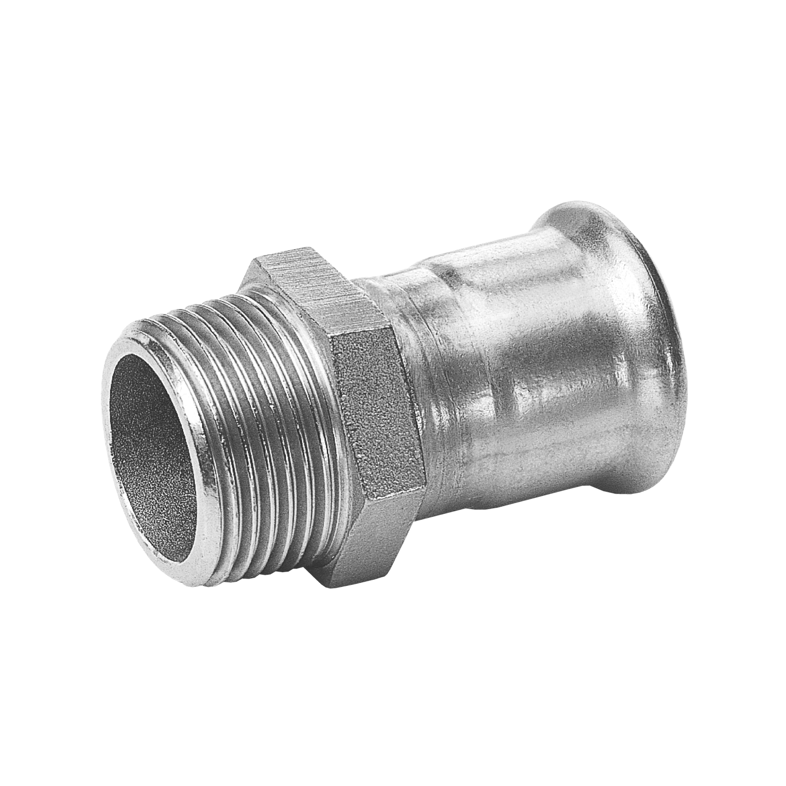 Pièce intermédiaire avec filetage mâle, raccord à sertir