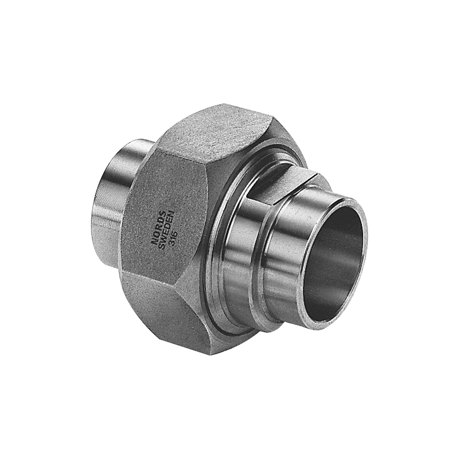 Standard-Verschraubung, flach, schweiss / schweiss, inkl. Teflon-Dichtung